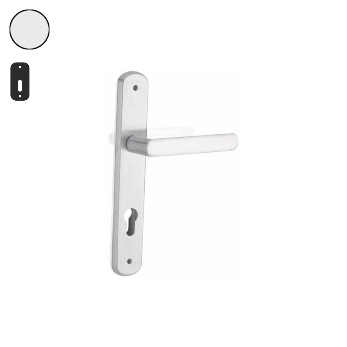 ZB - Maniglie Silvy - Maniglia per porta interna - CRS - Cromo satinato / Placca 250x38 mm / Patent 90