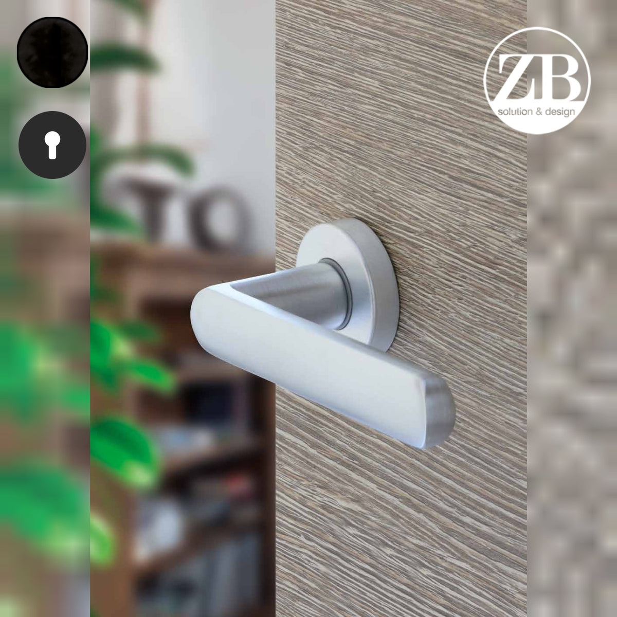ZB - Maniglie Silvy - Maniglia per porta interna - NOP - Nero opaco / Tonda / Yale