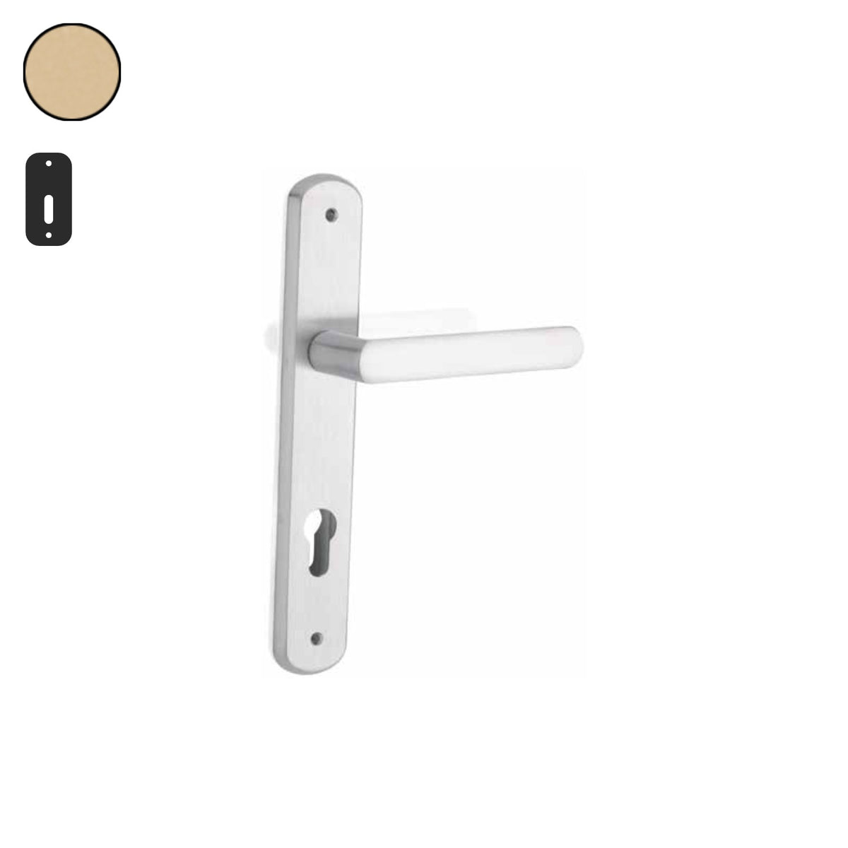 ZB - Maniglie Silvy - Maniglia per porta interna - OSV - Ottone satinato verniciato / Placca 250x38 mm / Patent 90
