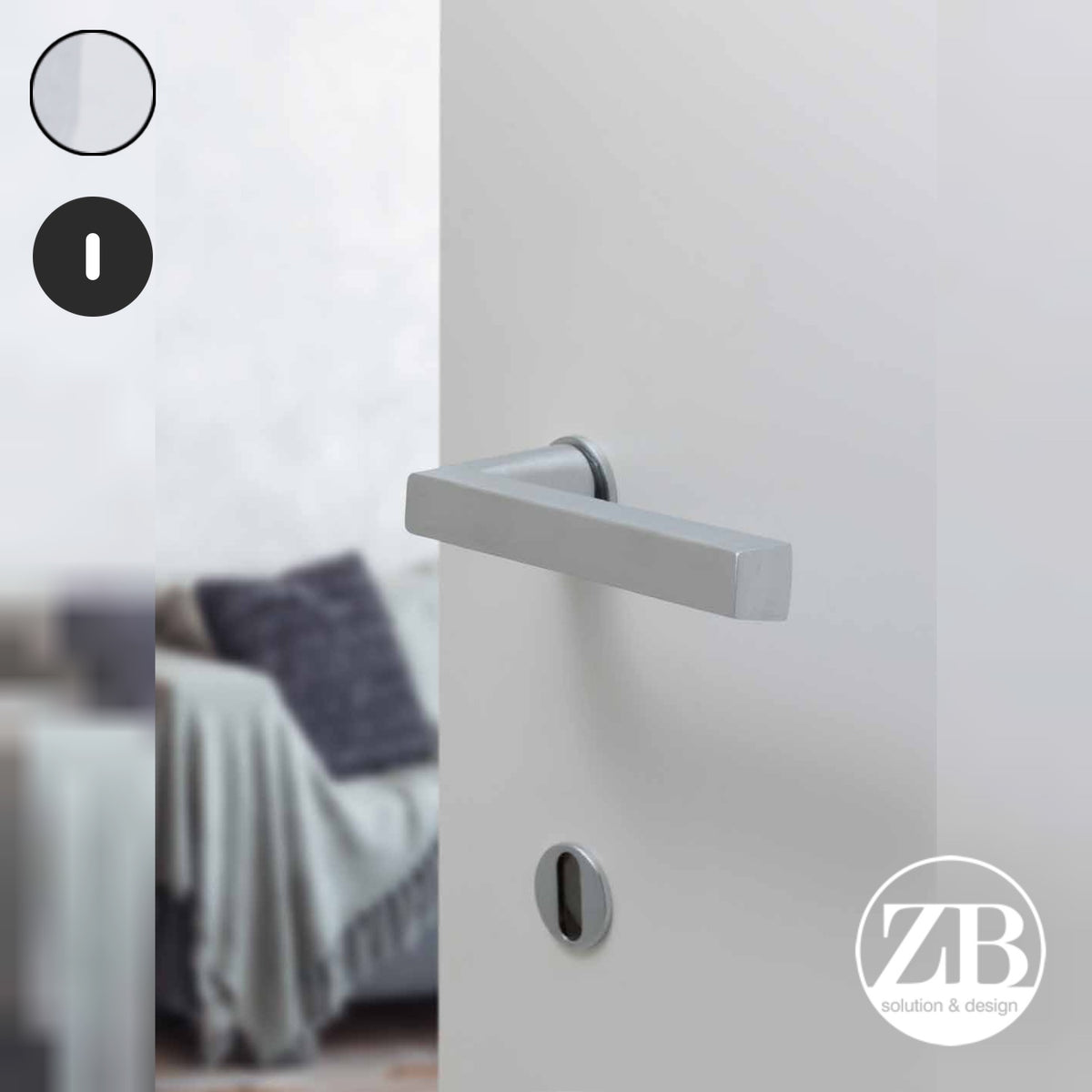 ZB - Maniglie Sky Minimal - Maniglia per porta interna - CLS - Cromo lucido / cromo satinato / Tonda / Patent