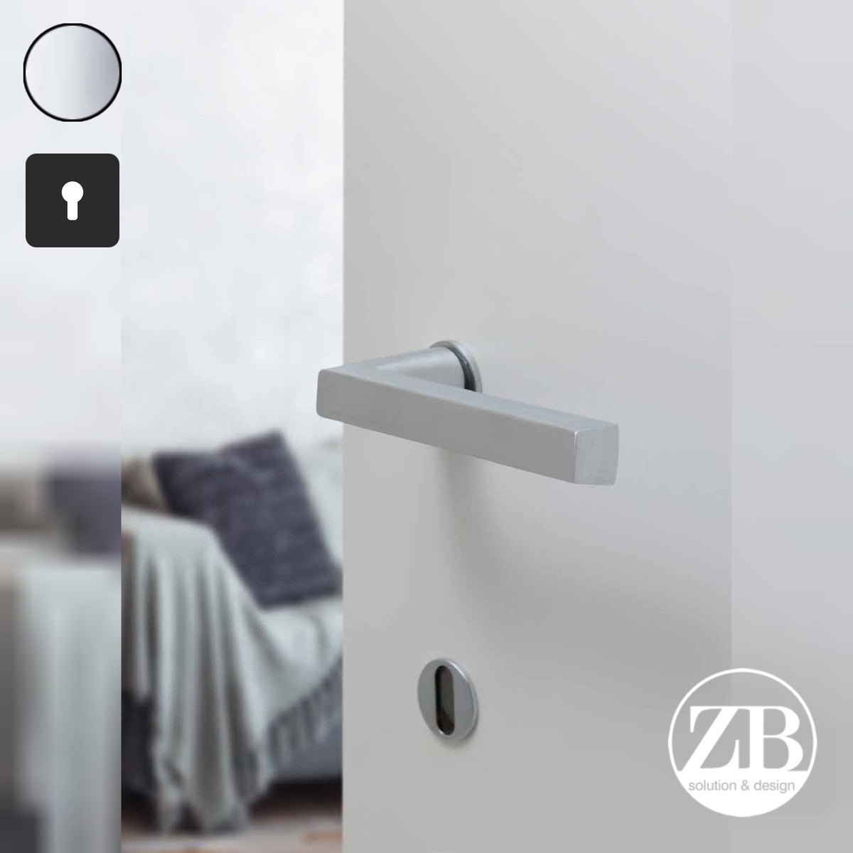 ZB - Maniglie Sky Minimal - Maniglia per porta interna - CRL - Cromo lucido / Quadra / Yale