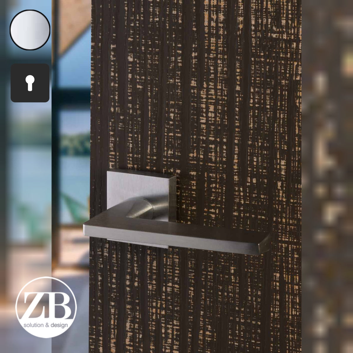 ZB - Maniglie Strip - Maniglia per porta interna - CRL - Cromo lucido / Quadra / Yale