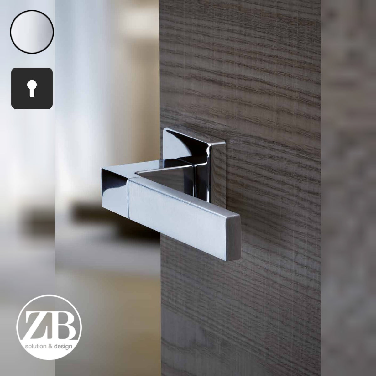 ZB - Maniglie Time - Maniglia per porta interna - CRL - Cromo lucido / Quadra / Yale