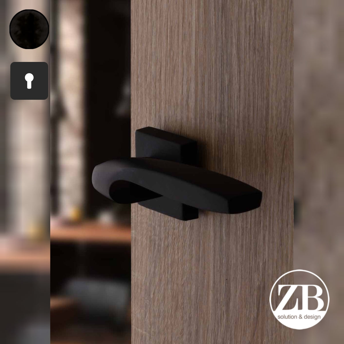 ZB - Maniglie Twist - Maniglia per porta interna - NOP - Nero opaco / Quadra / Yale