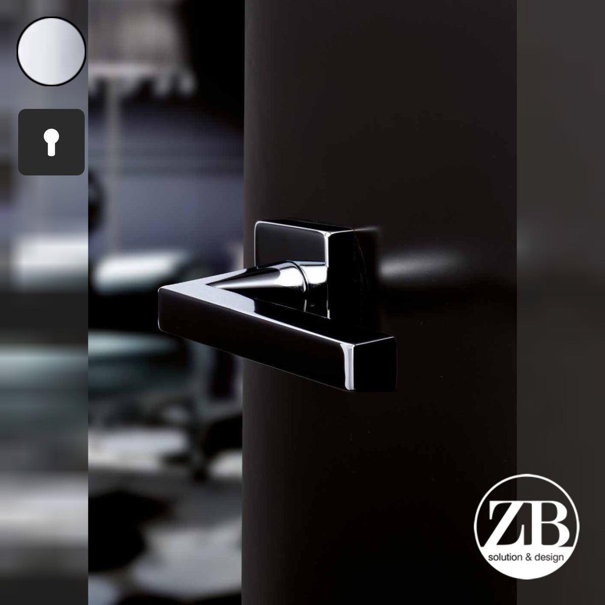 ZB - Maniglie Vanity Sky - Maniglia per porta interna - CRL - Cromo lucido / Quadra / Yale