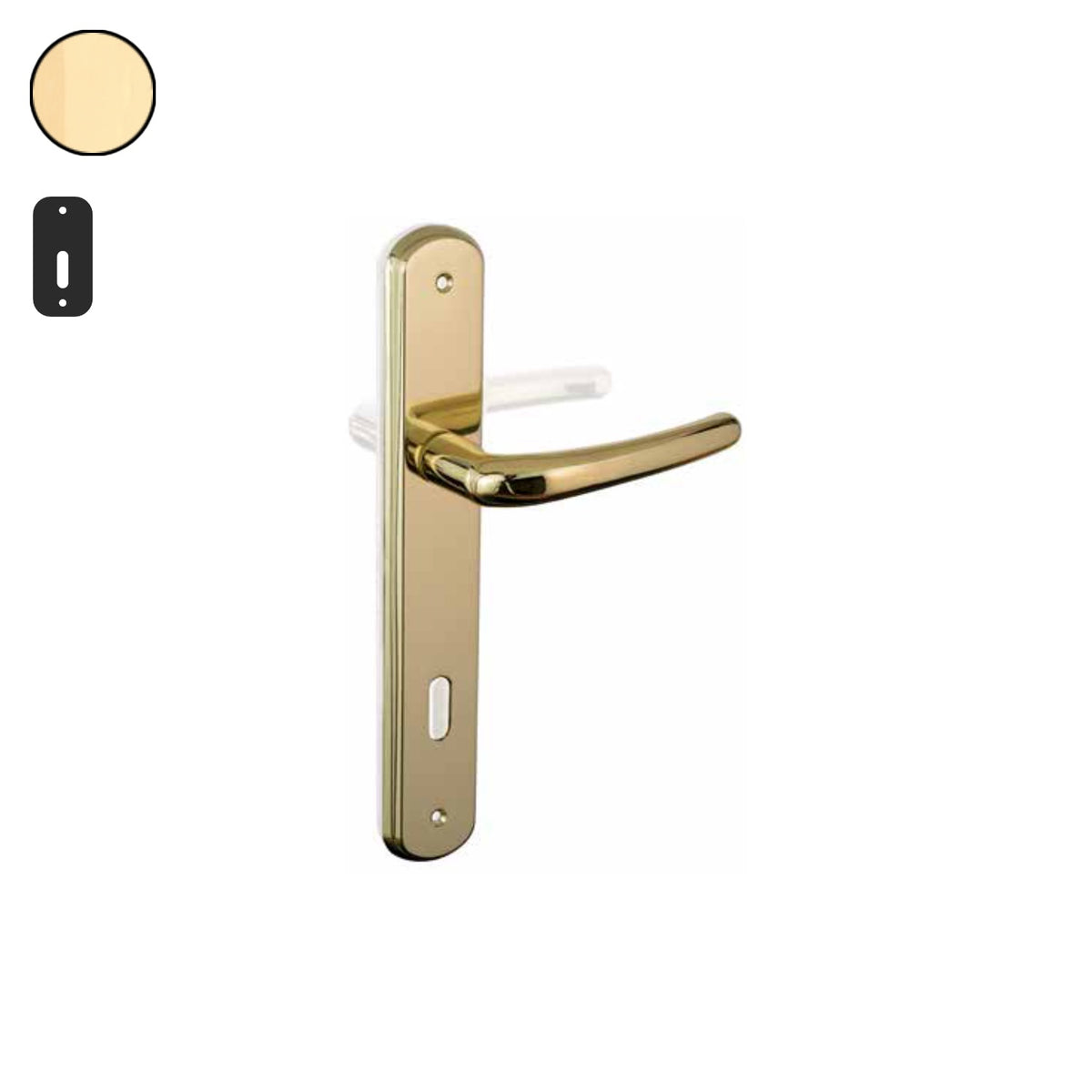 ZB - Maniglie Venixia - Maniglia per porta interna - OTO - Ottonato / Placca 250x40 mm / Patent 70