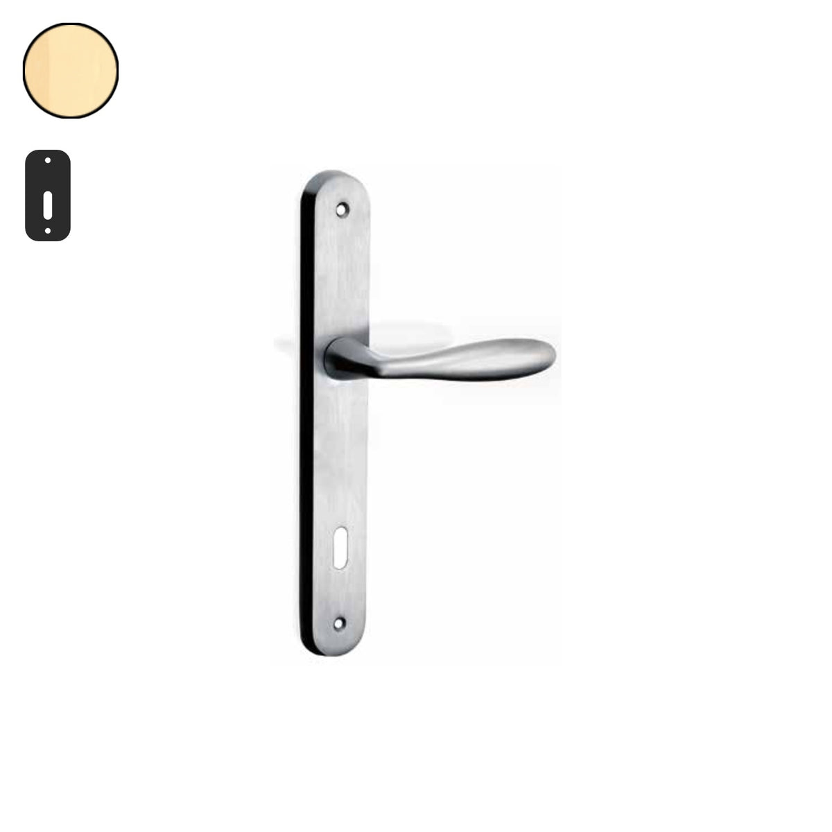 ZB - Maniglie Wind - Maniglia per porta interna - OTO - Ottonato / Placca 250x38 mm / Patent 90