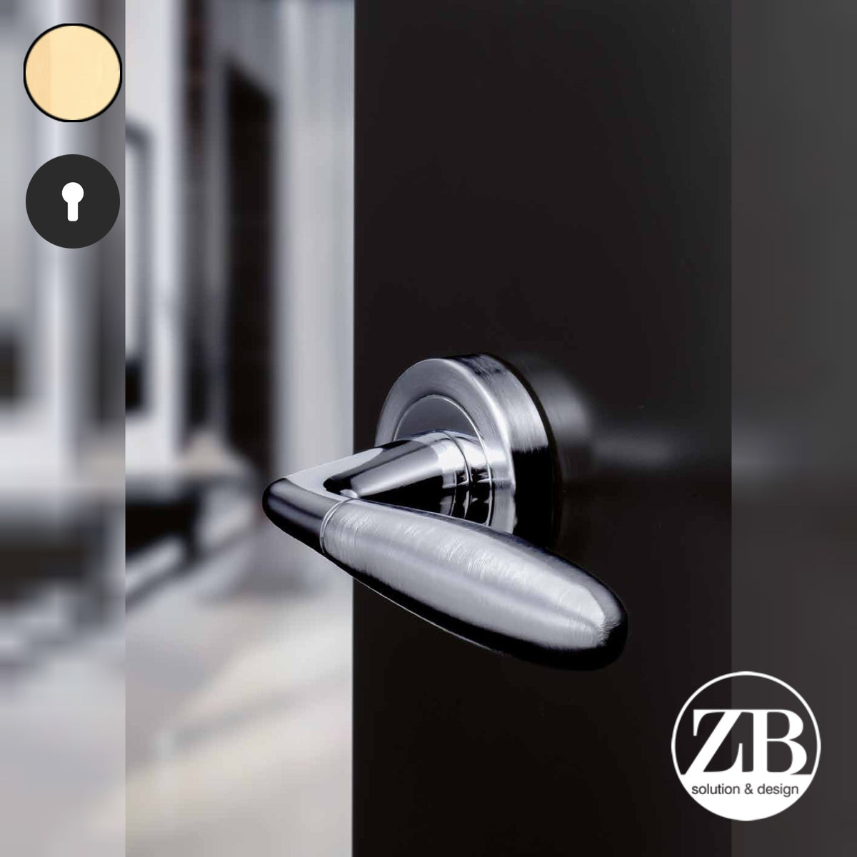 ZB - Maniglie Wind - Maniglia per porta interna - OTO - Ottonato / Tonda / Yale