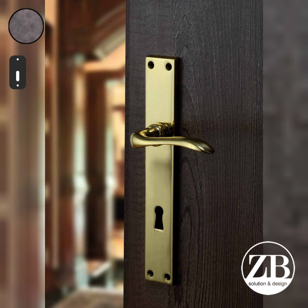 ZB - Maniglie ZB 330 - Maniglia per porta interna - OBO - Ottone bronzato opaco / Placca 220x38 mm / Patent 70