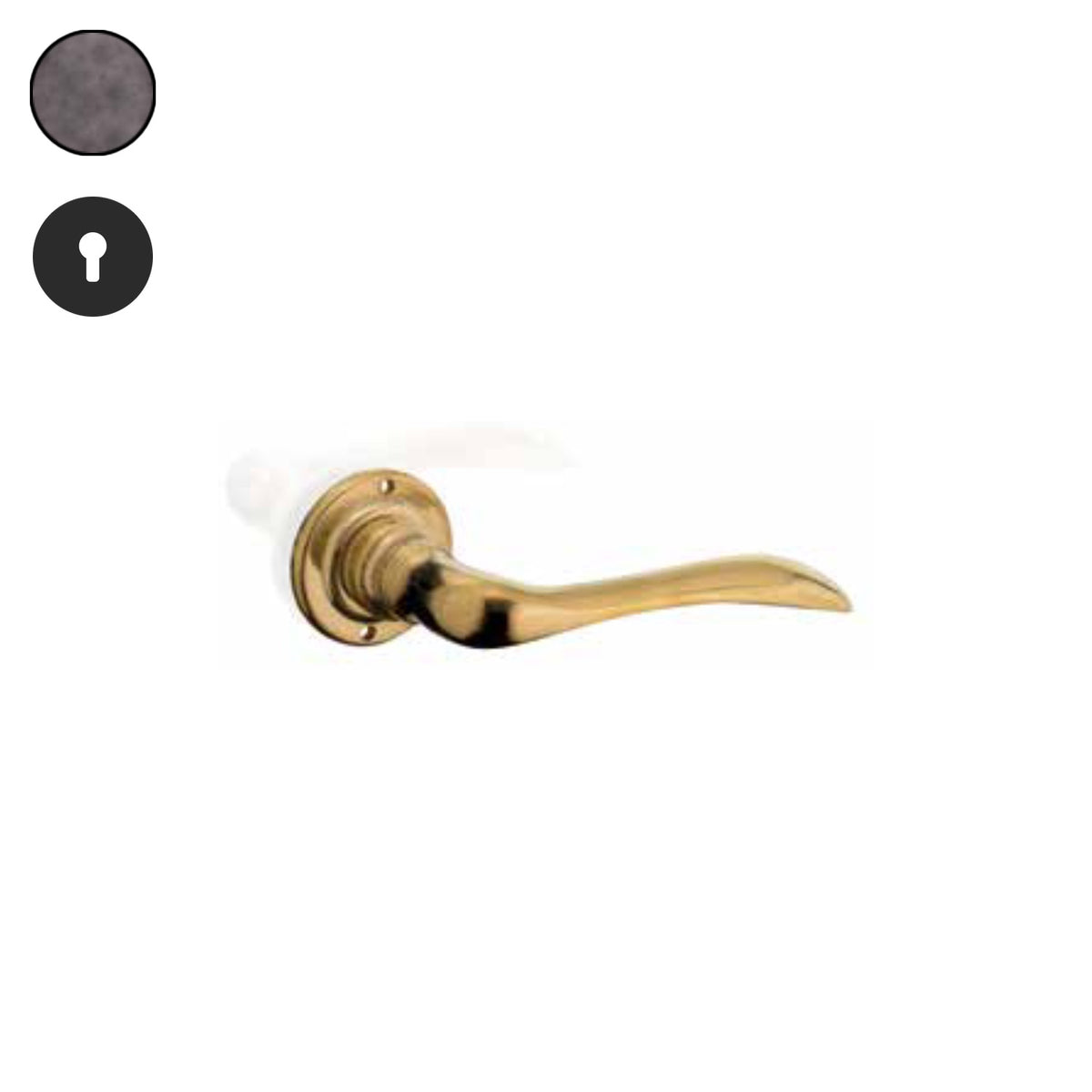 ZB - Maniglie ZB 330 - Maniglia per porta interna - OBO - Ottone bronzato opaco / Tonda / Yale