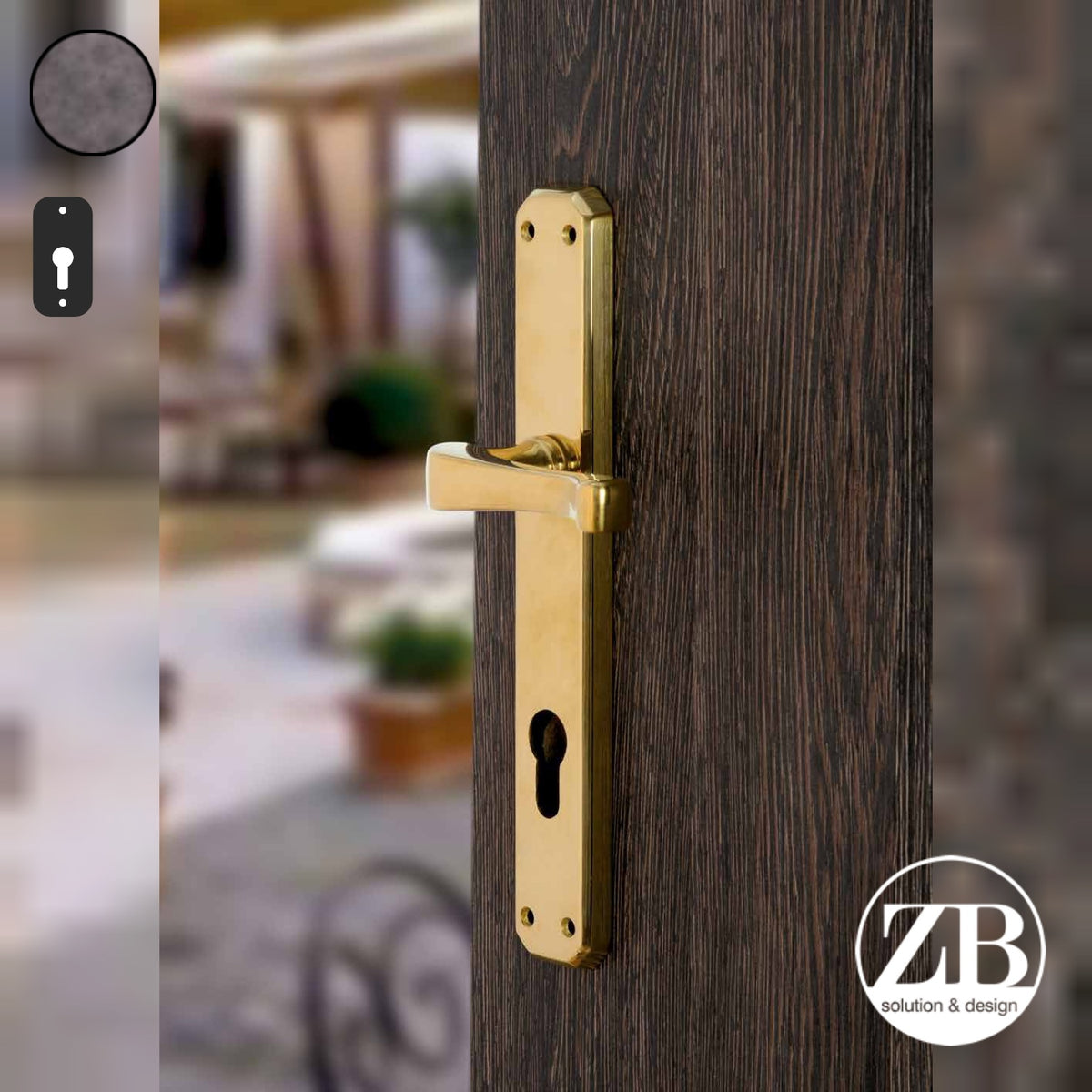 ZB - Maniglie ZB 360 - Maniglia per porta interna - OBO - Ottone bronzato opaco / Placca 242x38 mm / Yale 85