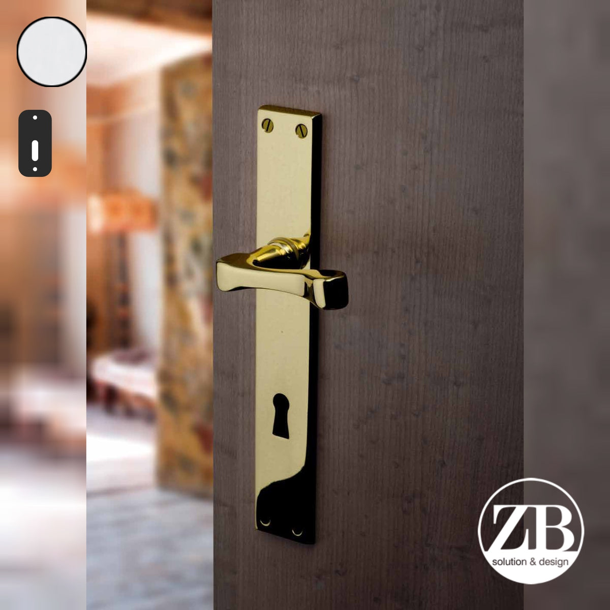 ZB - Maniglie ZB 360M - Maniglia per porta interna - CRS - Cromo satinato / Placca 220x38 mm / Patent 70