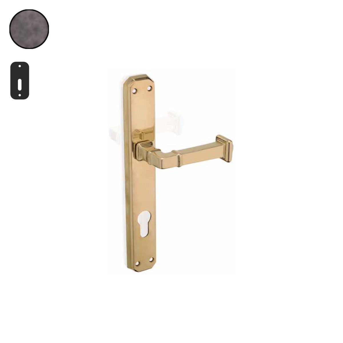 ZB - Maniglie ZB 390 - Maniglia per porta interna - OBO - Ottone bronzato opaco / Placca 242x38 mm / Patent 90