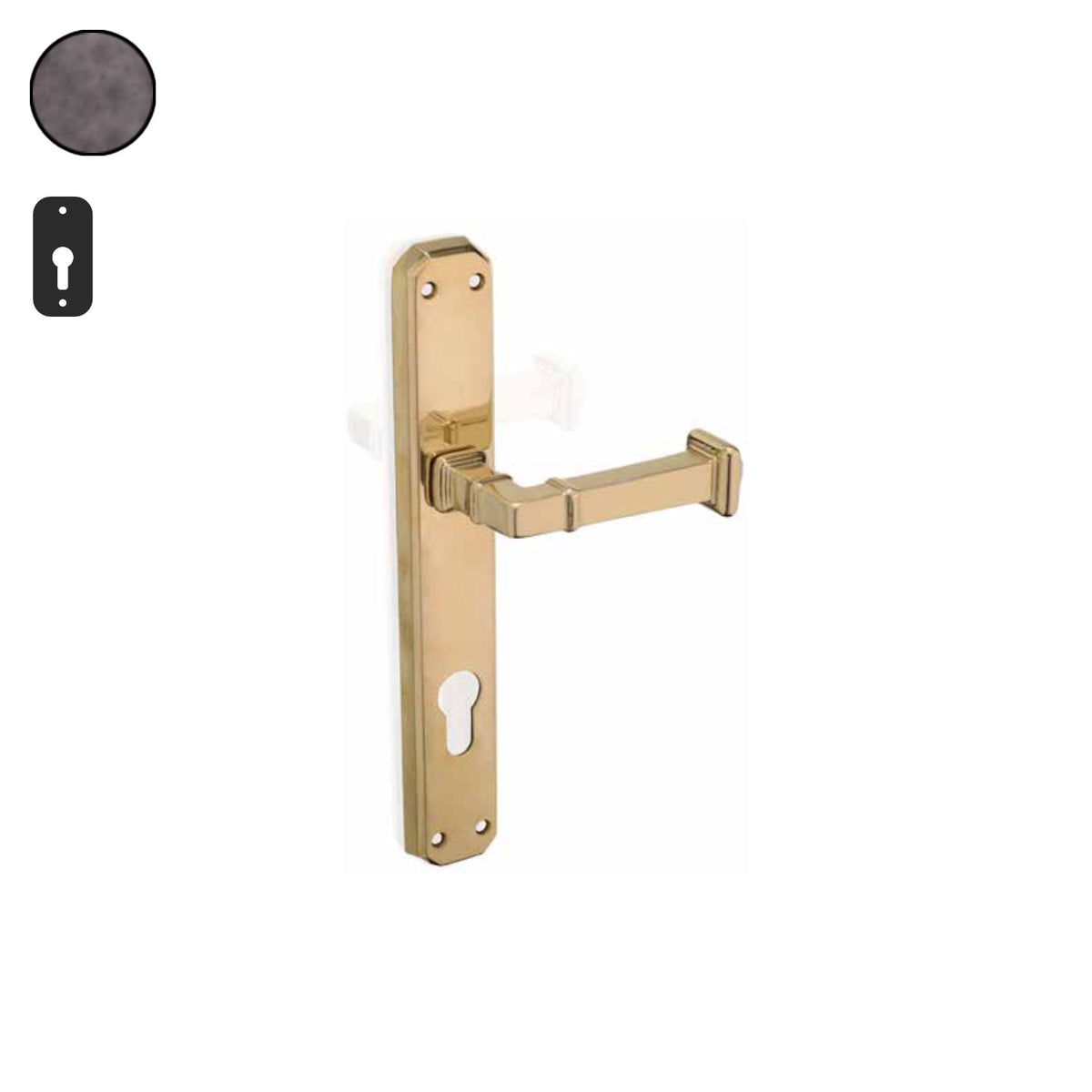 ZB - Maniglie ZB 390 - Maniglia per porta interna - OBO - Ottone bronzato opaco / Placca 242x38 mm / Yale 85
