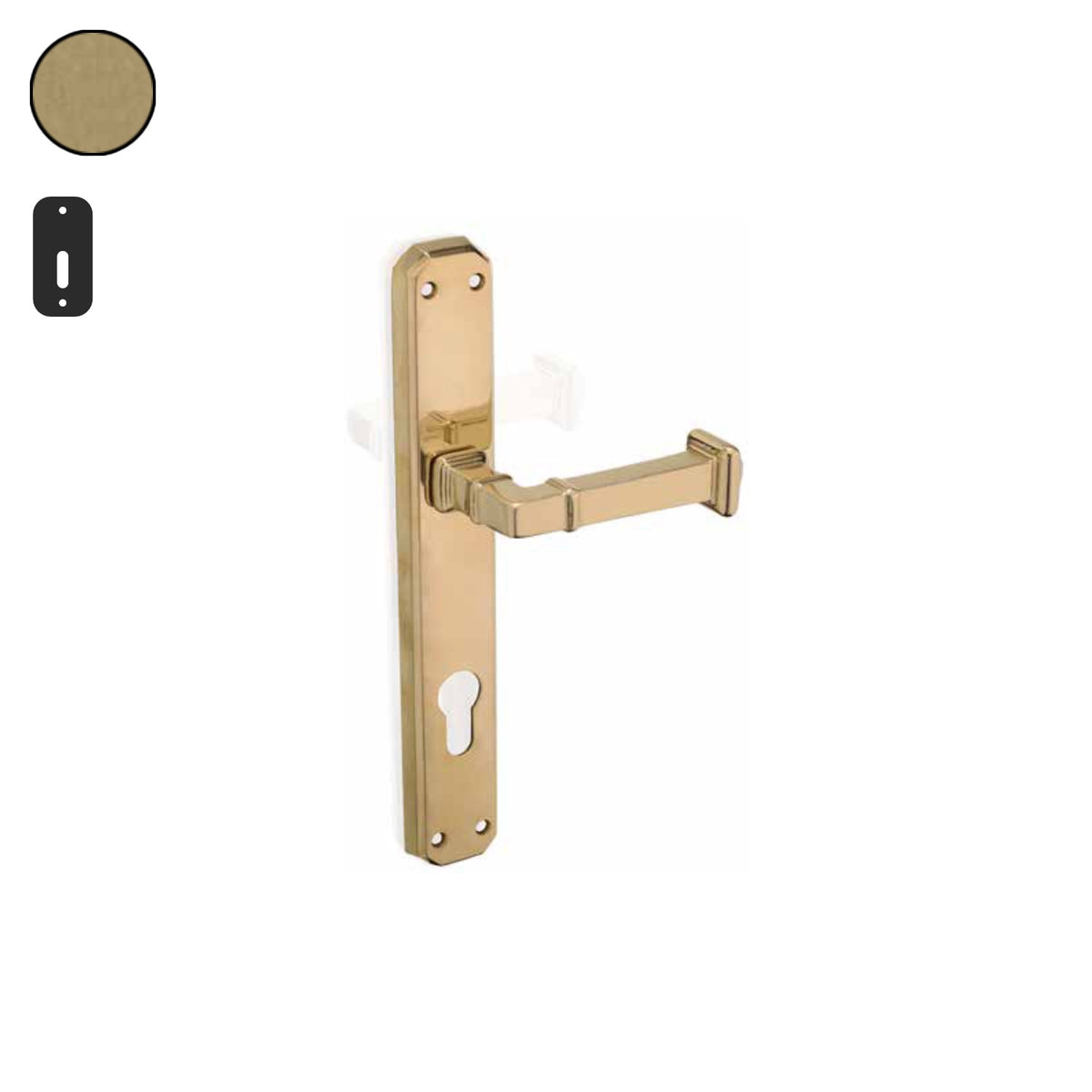 ZB - Maniglie ZB 390 - Maniglia per porta interna - OVO - Ottone vibrato opaco / Placca 242x38 mm / Patent 70