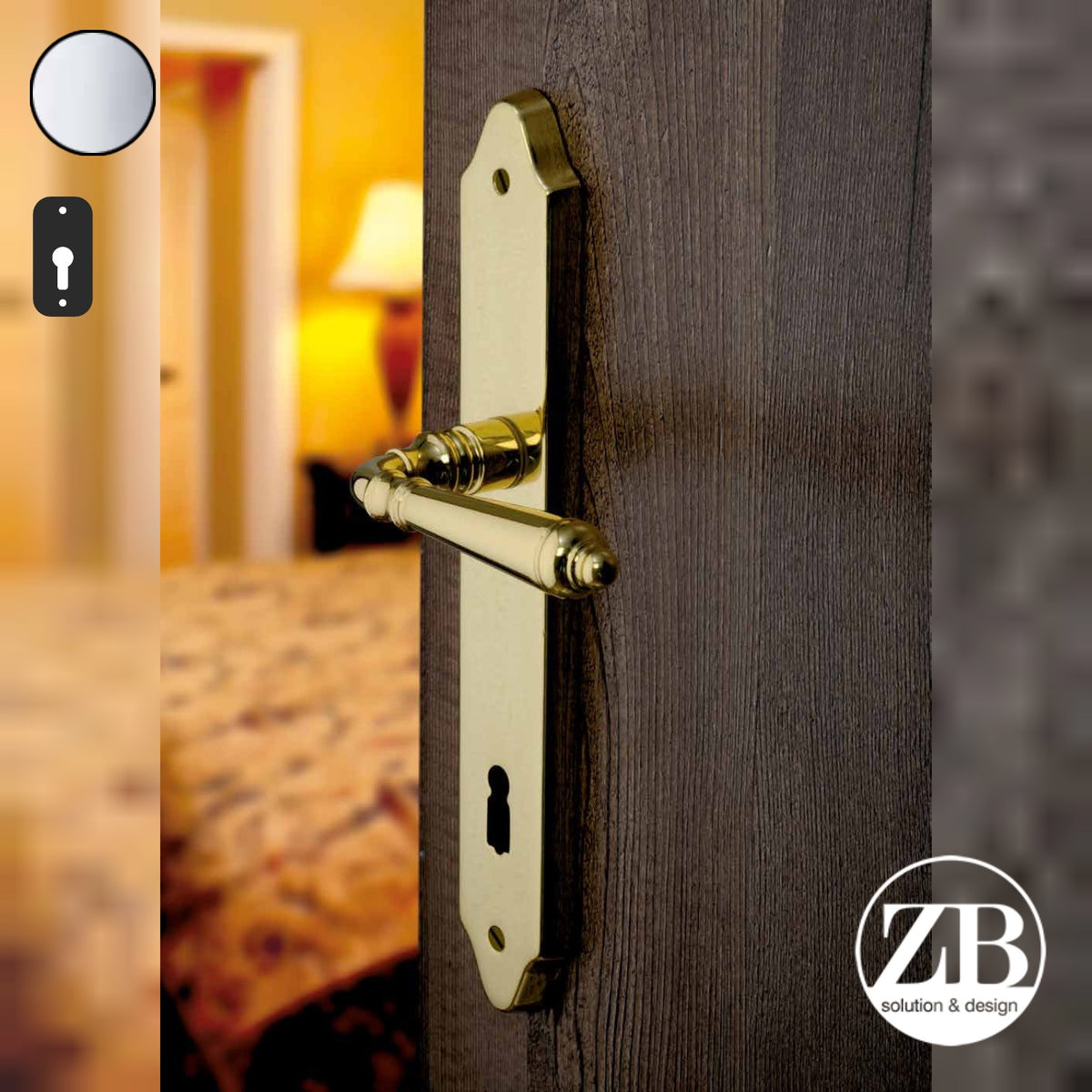 ZB - Maniglie ZB 520 - Maniglia per porta interna - CRL - Cromo lucido / Placca 252x40 mm / Yale 85