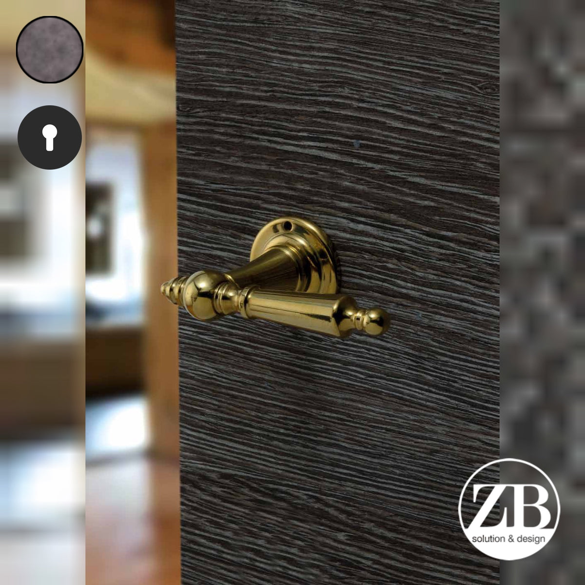 ZB - Maniglie ZB 560 - Maniglia per porta interna - OBO - Ottone bronzato opaco / Tonda / Yale
