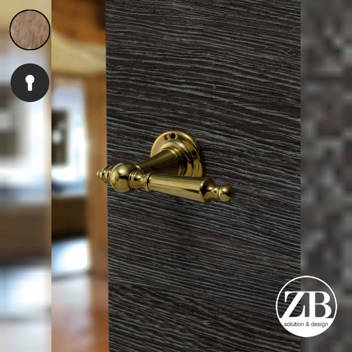 ZB - Maniglie ZB 560 - Maniglia per porta interna - OGO - Ottone bronzato graffiato opaco / Tonda / Yale