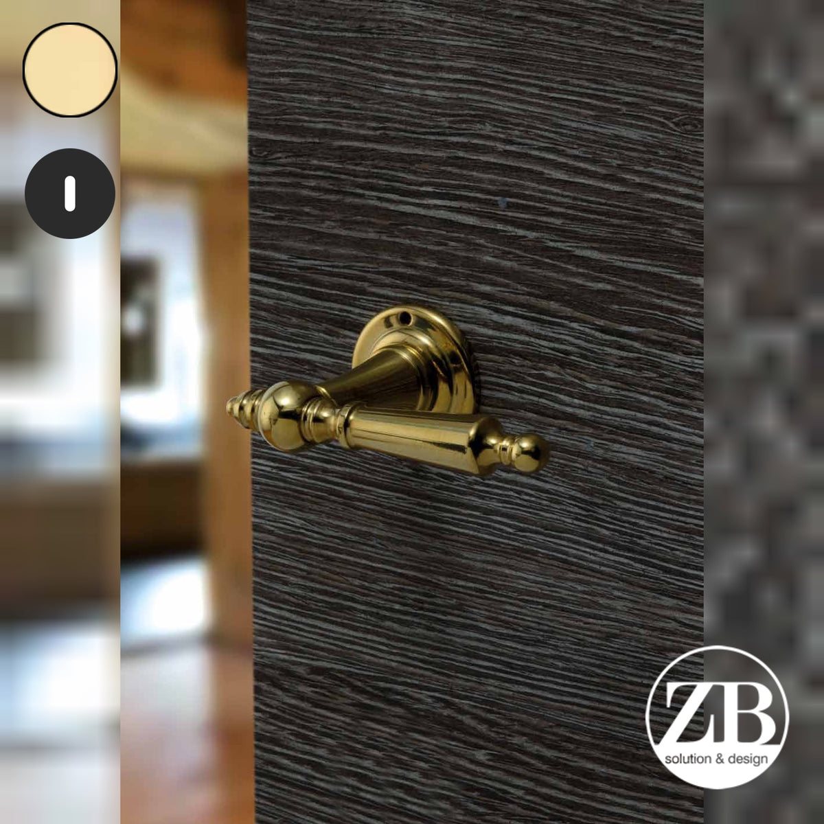 ZB - Maniglie ZB 560 - Maniglia per porta interna - ONA - Ottone naturale / Tonda / Patent