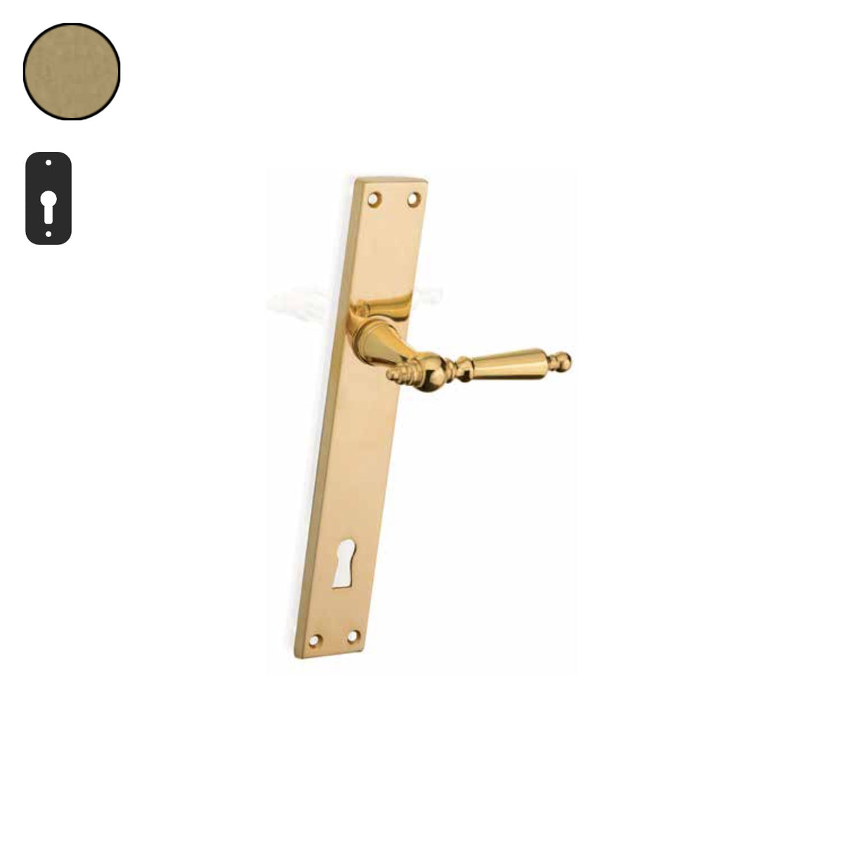 ZB - Maniglie ZB 560 - Maniglia per porta interna - OVO - Ottone vibrato opaco / Placca 220x38 mm / Yale 85