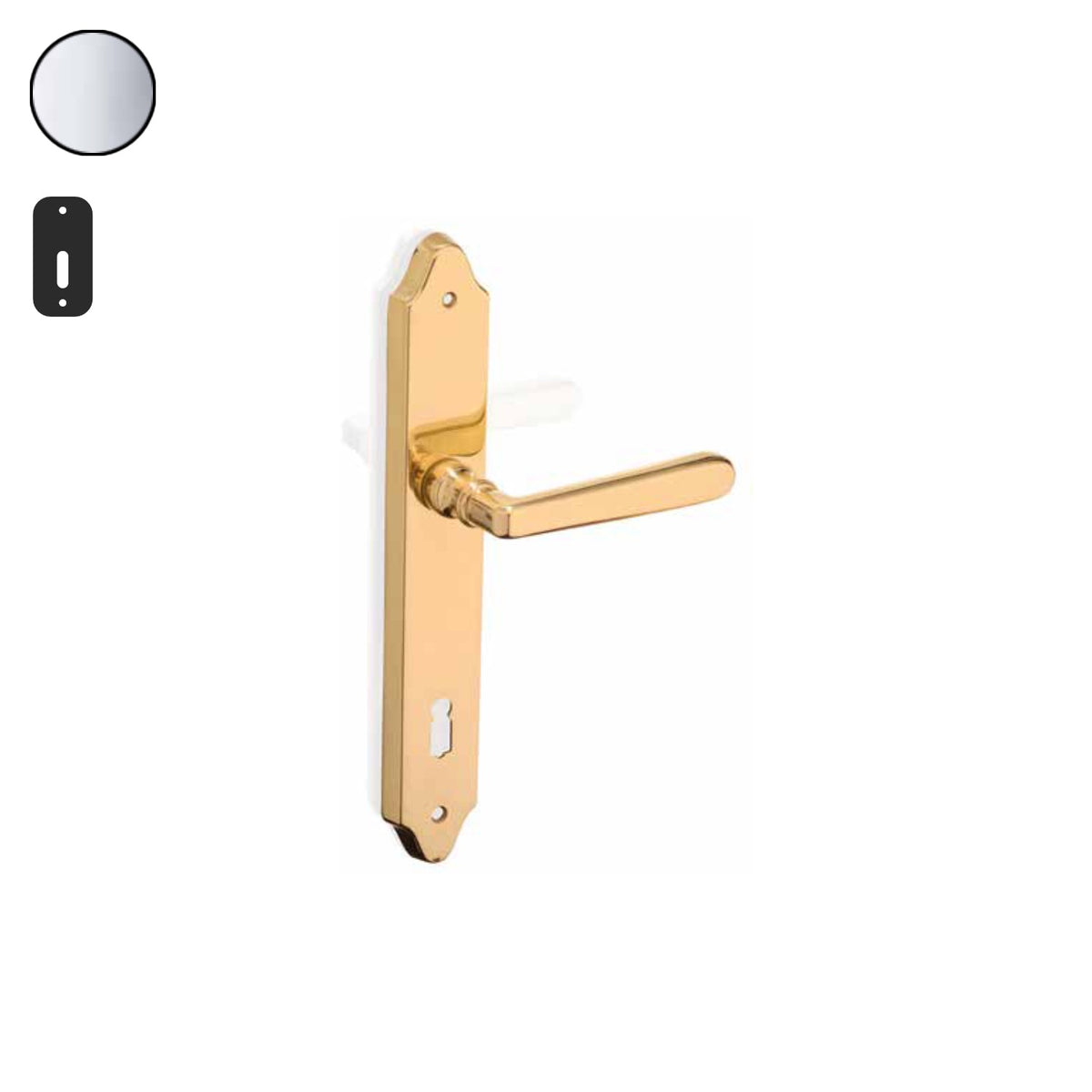 ZB - Maniglie ZB 920 - Maniglia per porta interna - CRL - Cromo lucido / Placca 252x40 mm / Patent 90
