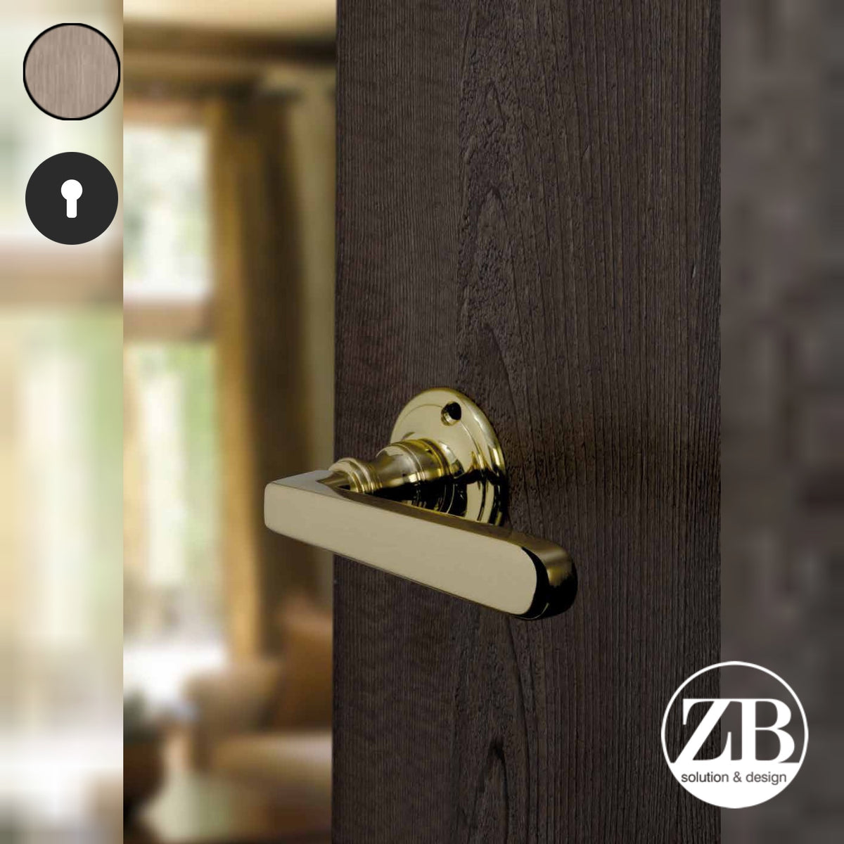 ZB - Maniglie ZB 920 - Maniglia per porta interna - OGV - Ottone graffiato verniciato lucido / Tonda / Yale